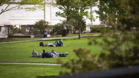 students in the HMS Quad